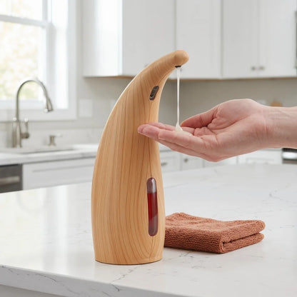 Automatic Sensor Soap Dispenser, Wood Grain