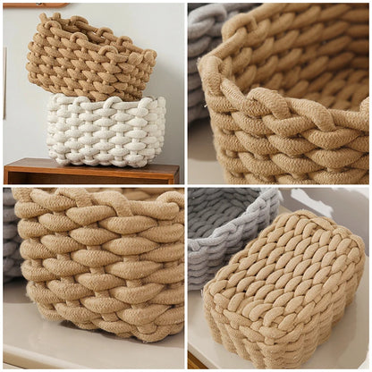 Handwoven Cotton Rope Storage Basket