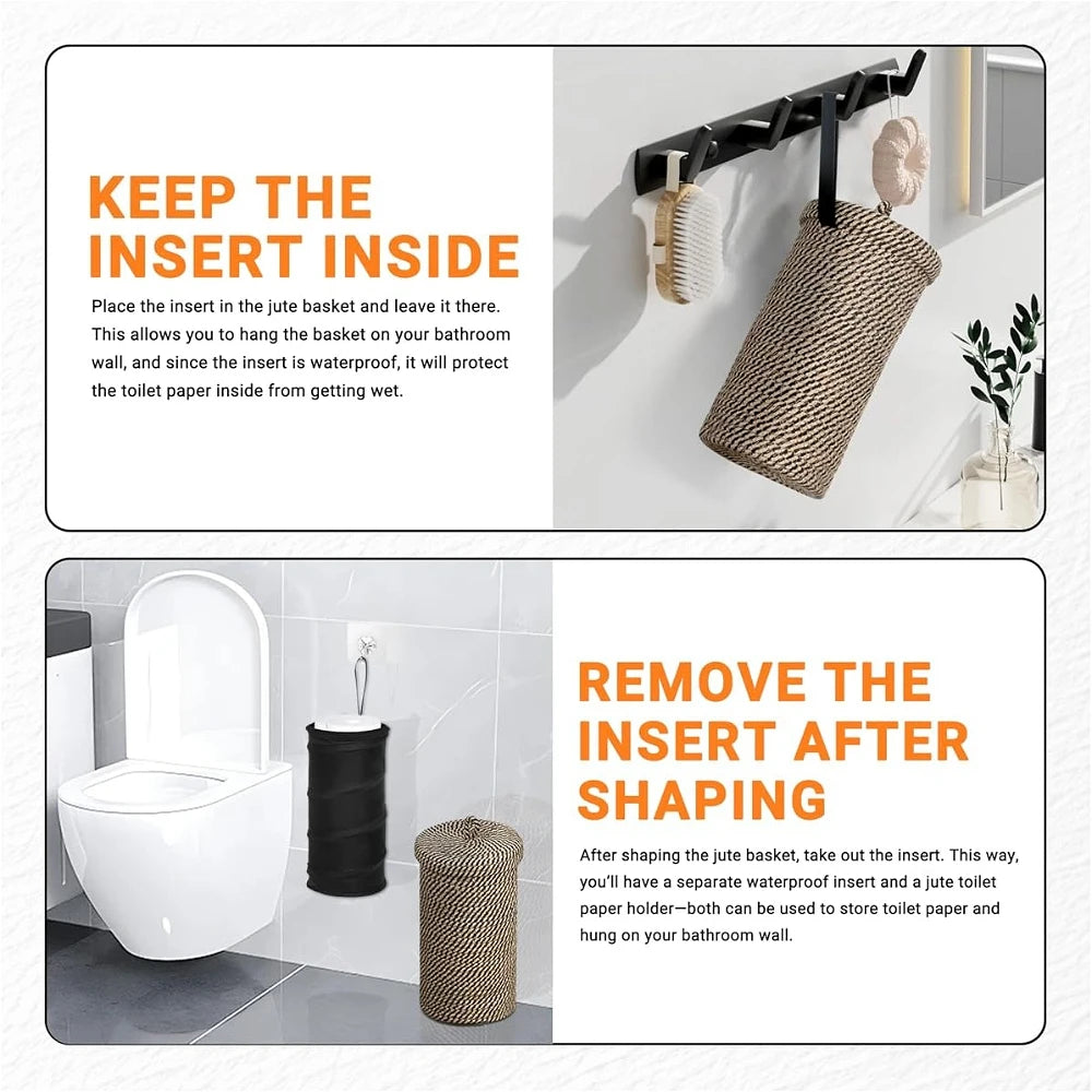 Woven Toilet Paper Stand with Storage Lid