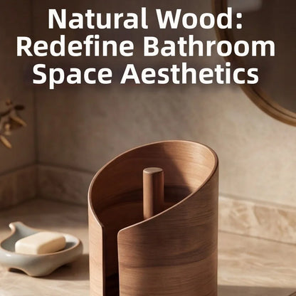 Wooden Paper Towel Holder, Anti-Slip Base