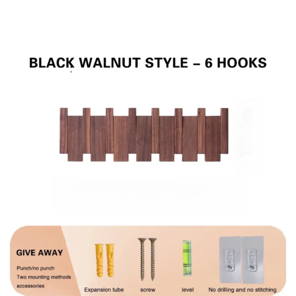 Piano Key Wood Wall Coat Rack