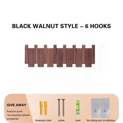 Piano Key Wood Wall Coat Rack