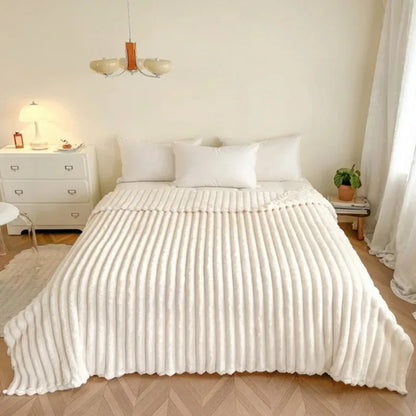Fluffy Striped Throw Blanket