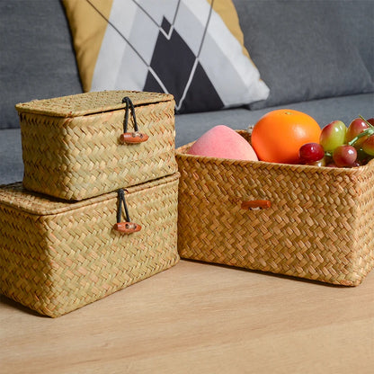 Seagrass Storage Basket with Lid