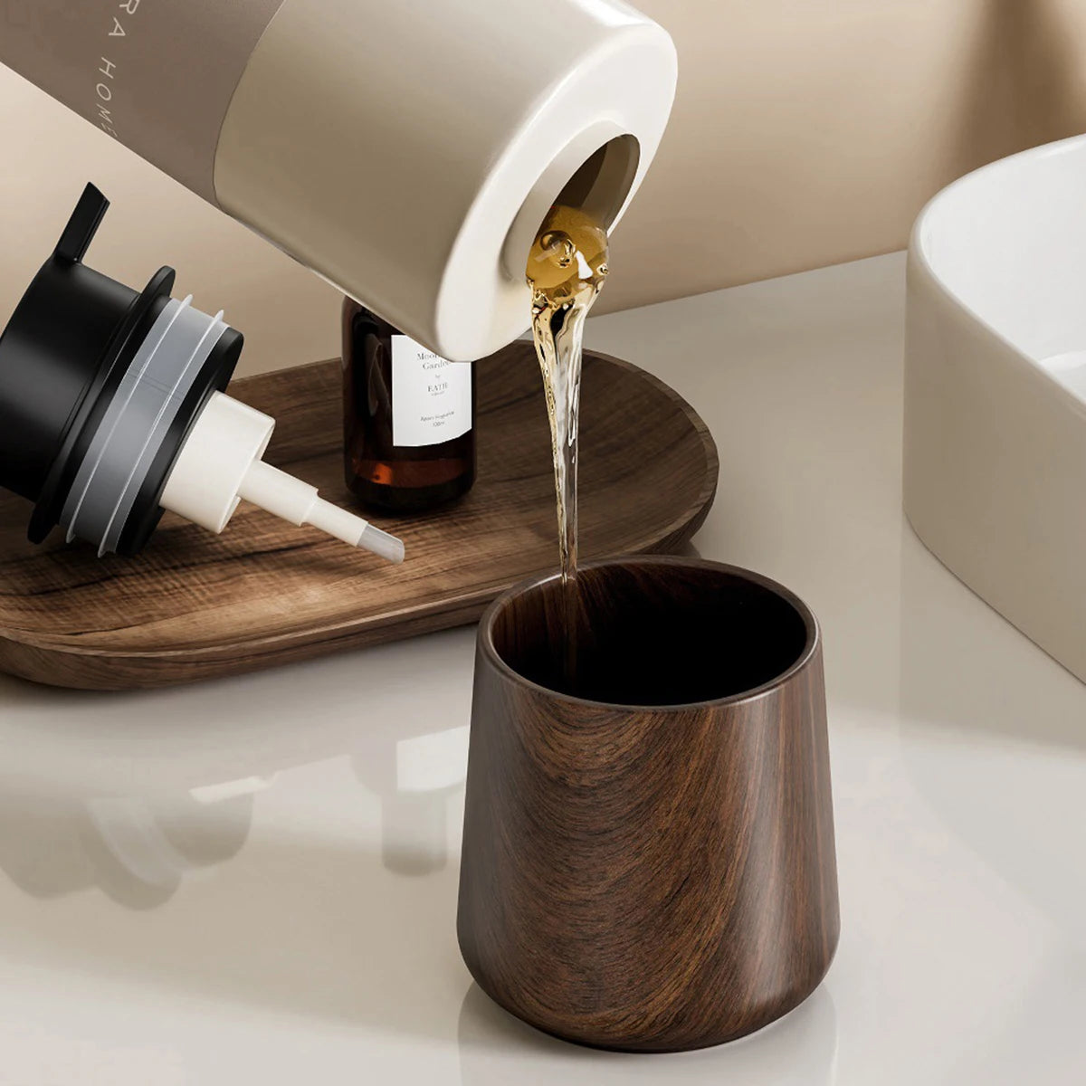 Soap Dispenser & Cup Organizer Set