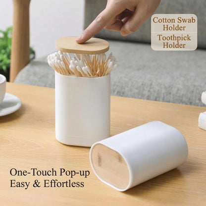Pop-Up Toothpick Holder with Bamboo Lid