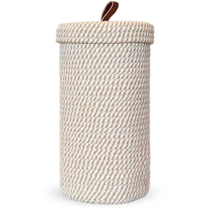 Woven Toilet Paper Stand with Storage Lid