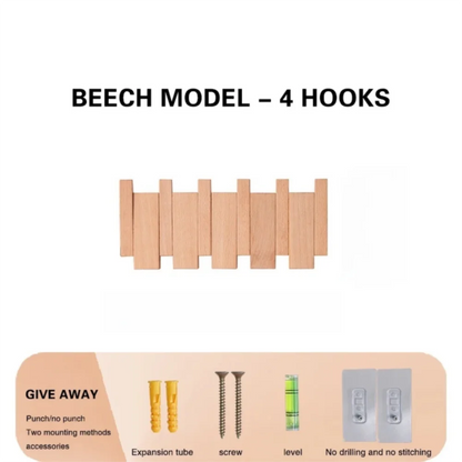 Piano Key Wood Wall Coat Rack