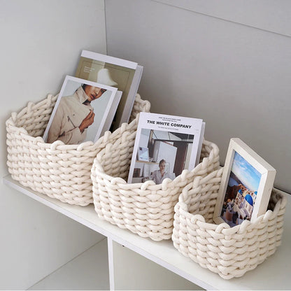 Handwoven Cotton Rope Storage Basket