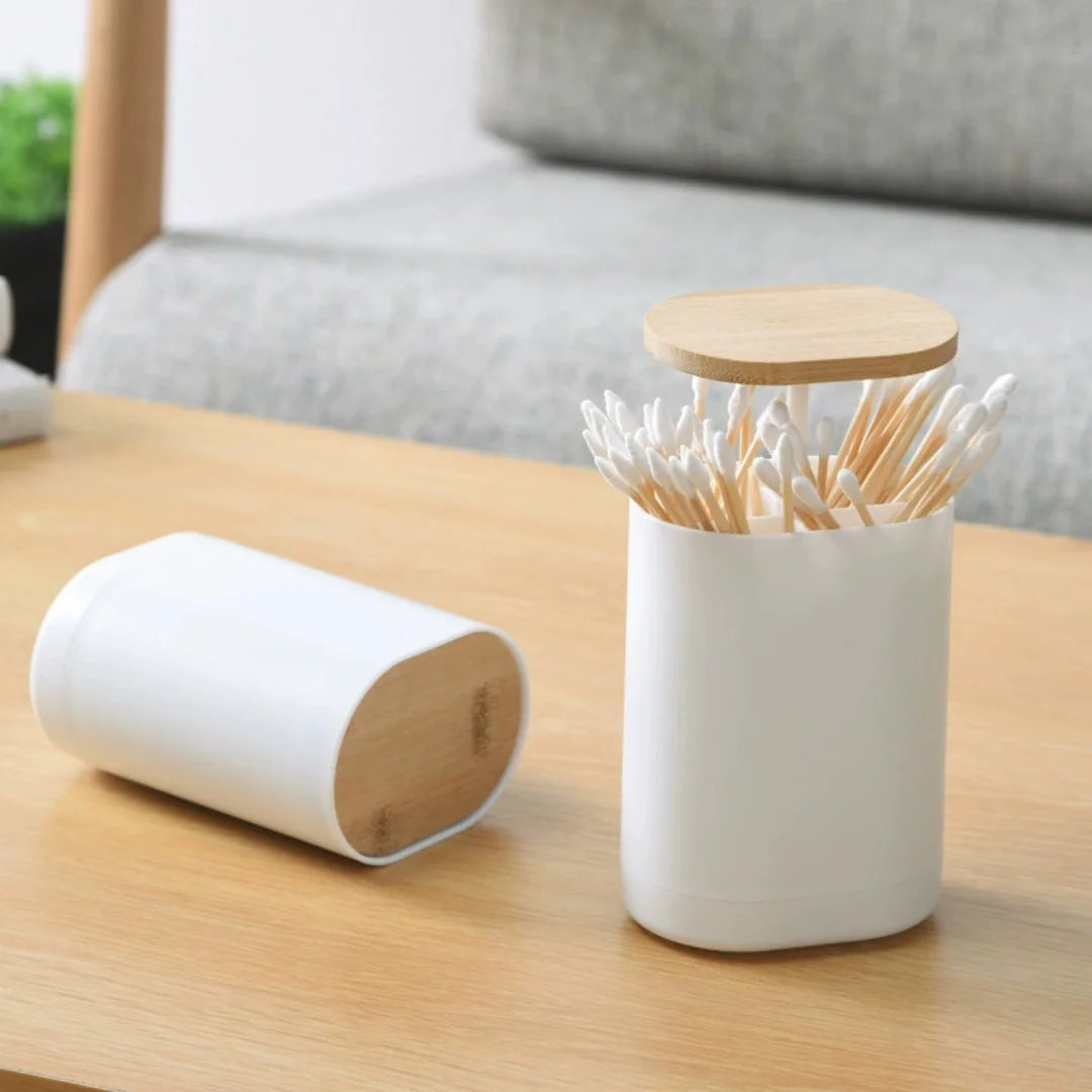 Pop-Up Toothpick Holder with Bamboo Lid