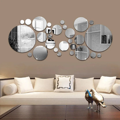 3D Acrylic Mirror Wall Stickers Set