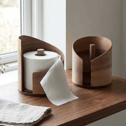 Wooden Paper Towel Holder, Anti-Slip Base