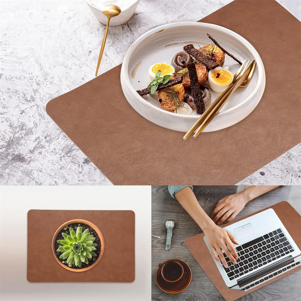 Faux Leather Dining Placemats Set