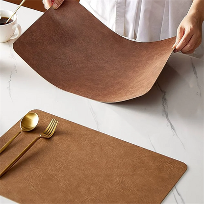 Faux Leather Dining Placemats Set