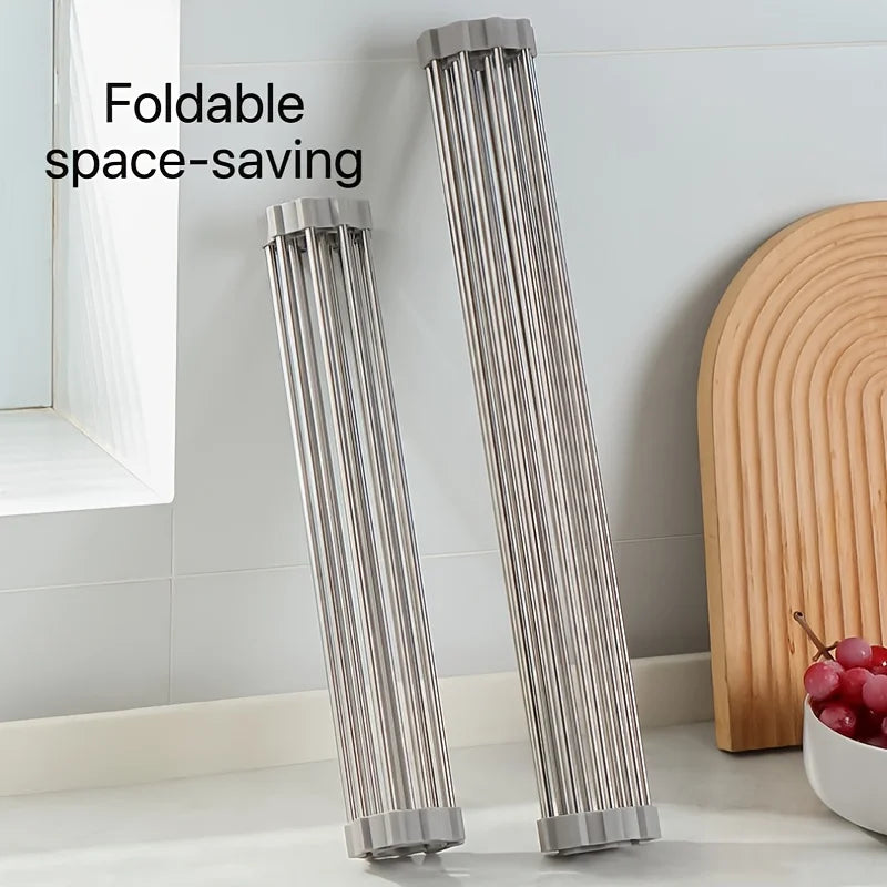 Foldable Stainless Steel Roll-Up Dish Rack