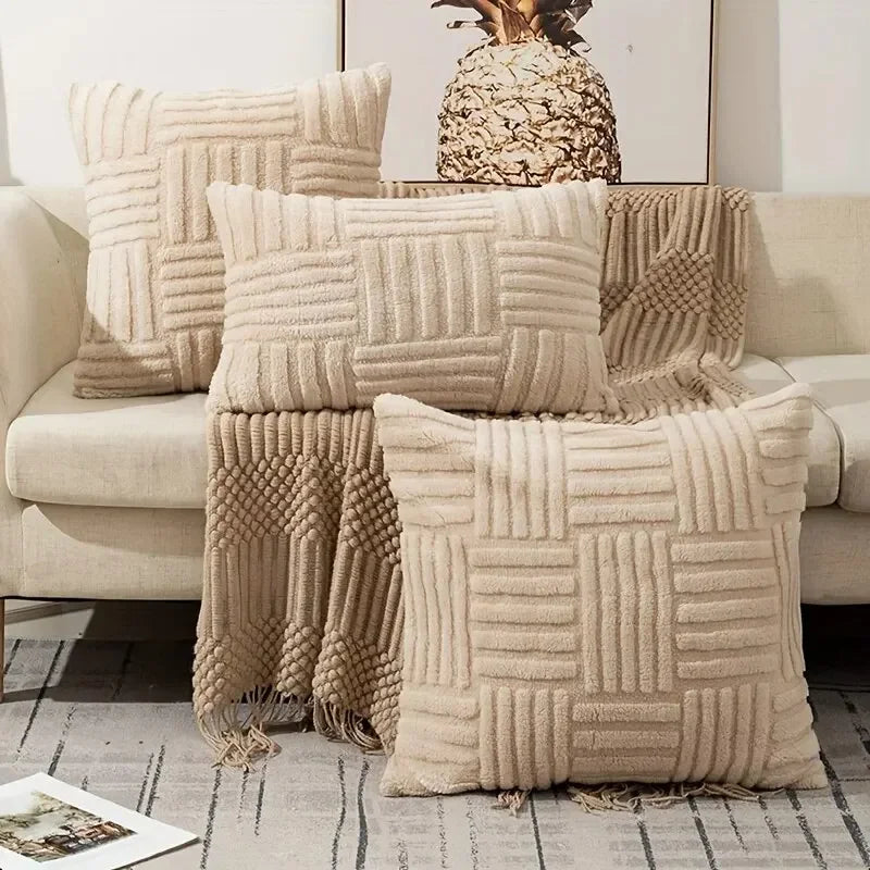 Boho Faux Fur Plush Pillow Cover