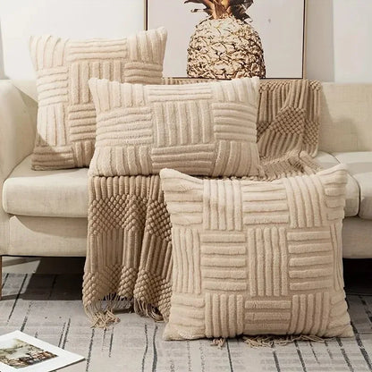 Boho Faux Fur Plush Pillow Cover