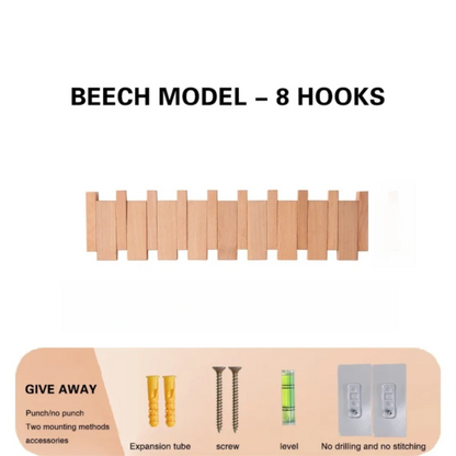 Piano Key Wood Wall Coat Rack