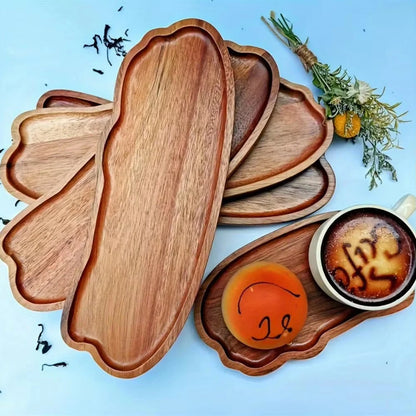 Cloud-Shaped Wooden Tea Tray