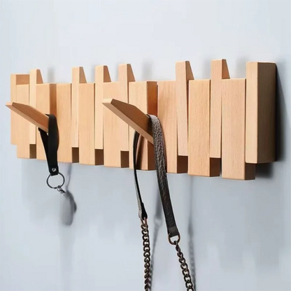 Piano Key Wood Wall Coat Rack