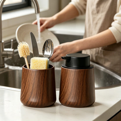 Soap Dispenser & Cup Organizer Set