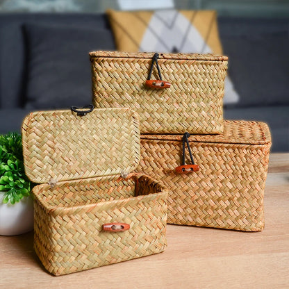 Seagrass Storage Basket with Lid