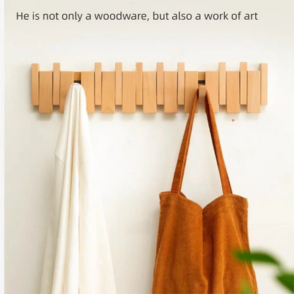 Piano Key Wood Wall Coat Rack
