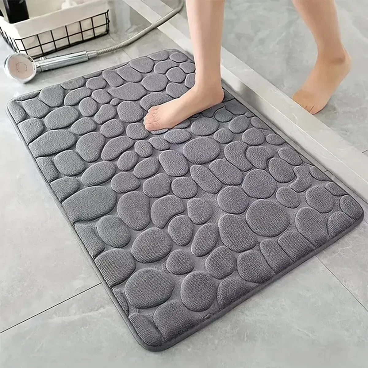 3D Cobblestone Non-Slip Bath Mat