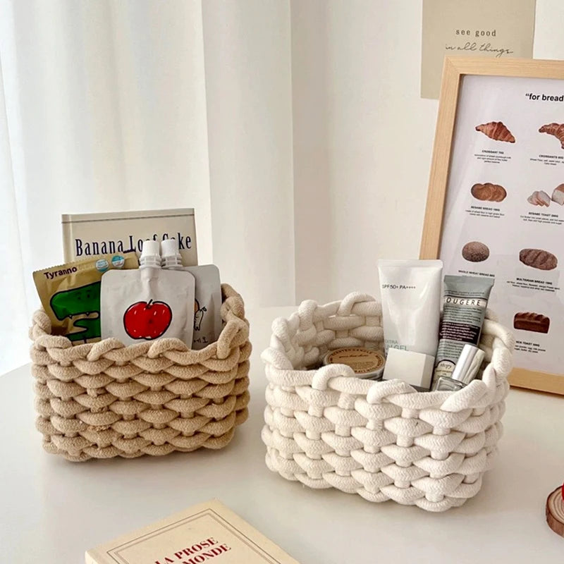 Handwoven Cotton Rope Storage Basket
