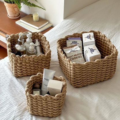 Handwoven Cotton Rope Storage Basket
