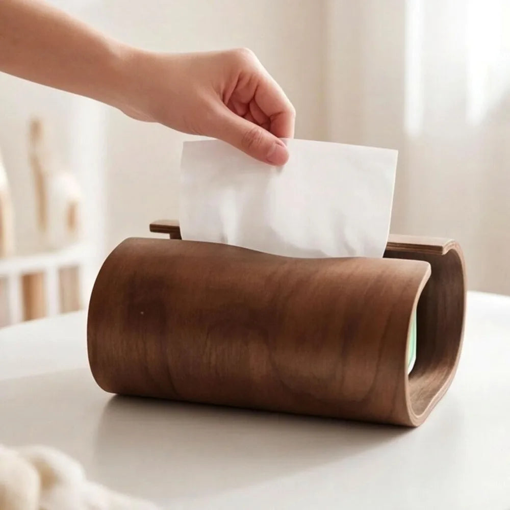 Natural Wood Tissue Box Holder