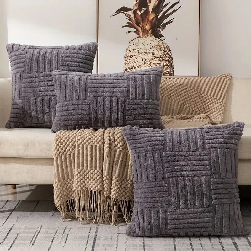 Boho Faux Fur Plush Pillow Cover