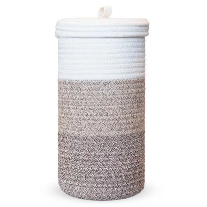 Woven Toilet Paper Stand with Storage Lid