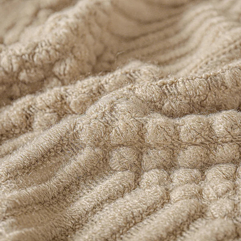 Chunky Knit Tassel Throw Blanket
