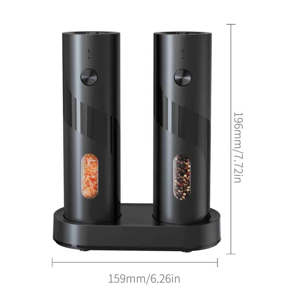 Rechargeable Electric Salt and Pepper Grinder with Adjustable Ceramic Burr and LED