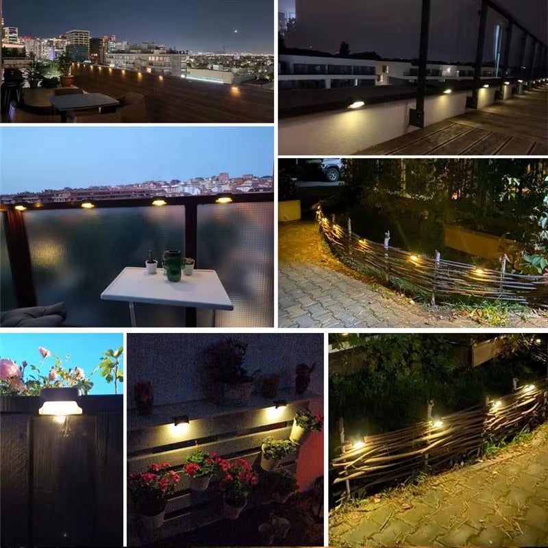 4-Pack Solar LED Outdoor Lights, Waterproof Step and Fence Lights for Stairs, Decks and Patios
