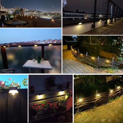 4-Pack Solar LED Outdoor Lights, Waterproof Step and Fence Lights for Stairs, Decks and Patios
