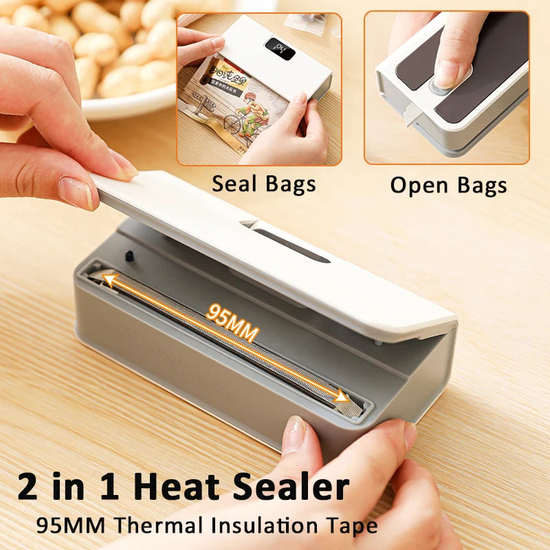Mini 2-in-1 Heat Bag Sealer and Cutter, Rechargeable Portable Food Bag Sealing Machine