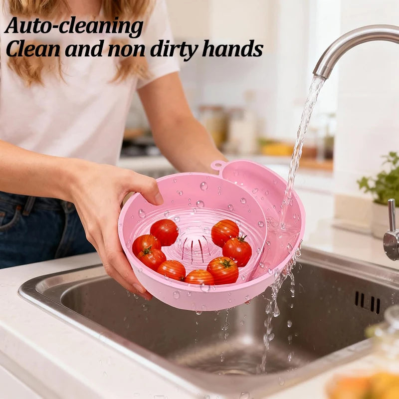 Rotating Fruit and Vegetable Washing Basket, Salad Spinner and Food Strainer