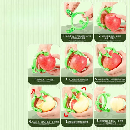 Handheld Rotary Apple Peeler and Spiral Slicer, Manual Fruit Peeler and Corer