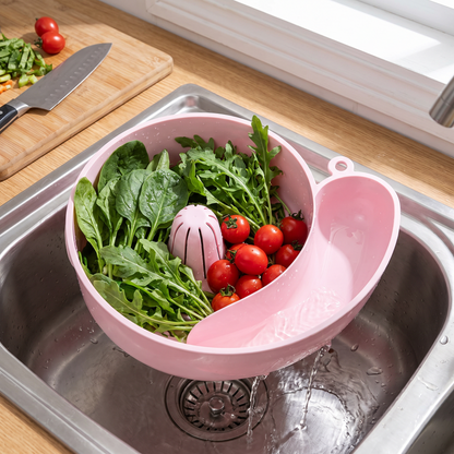 Washing greens in the sink