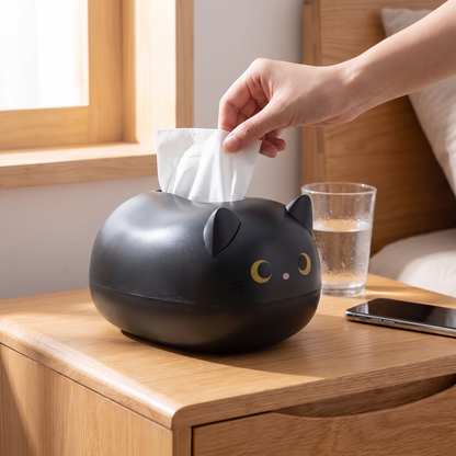 Pulling a tissue on a bedside table