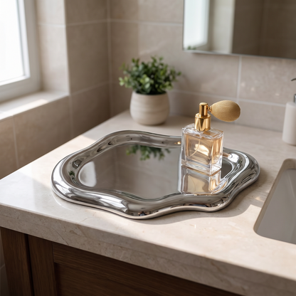 Jewellery tray on a bathroom vanity