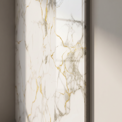 Close-up of the marble panel surface