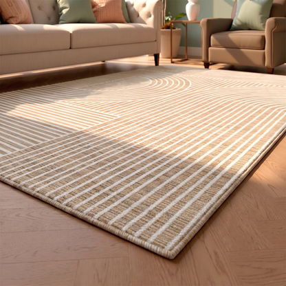 Close-up of the rug pattern and pile