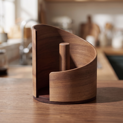Close-up of the wooden base and post
