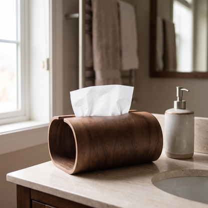 Tissue box on a bathroom counter